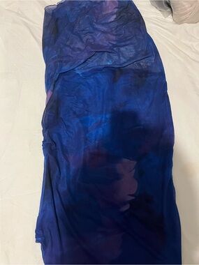 SHEIN Blue & Purple Tie-Dye Swim Sarong Cover-Up